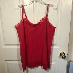 Torrid red pajama sleeveless cami with lace top and bottom, size Torrid 3,